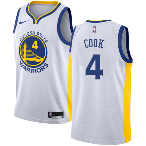 Golden State Warriors #4 Quinn Cook White Swingman Association Edition Jersey Mens
