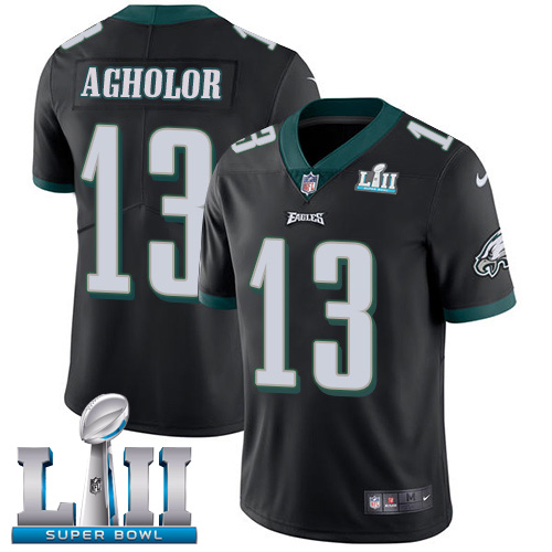 Philadelphia Eagles #13 Nelson Agholor Black Alternate Super Bowl LII Men's Stitched Vapor Untouchable Limited Jersey Men's