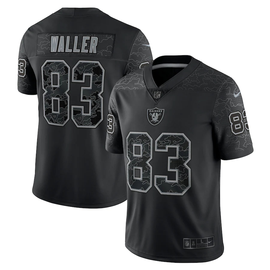 Las Vegas Raiders #83 Darren Waller Black Men's Black Reflective Limited Jersey