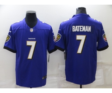 Men's Youth Women Baltimore Ravens #7 Rashod Bateman Purple 2022 Vapor Untouchable Stitched Limited Jersey