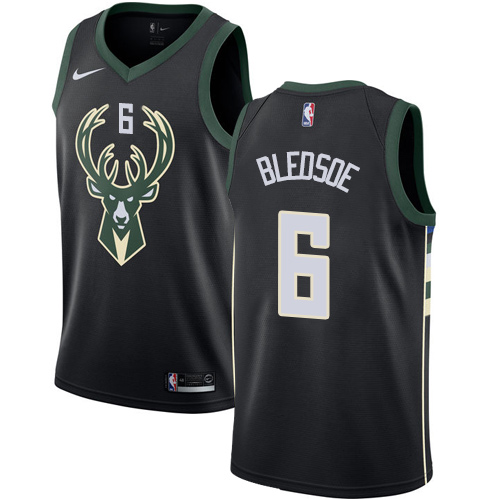 Milwaukee Bucks #6 Eric Bledsoe Black Womens Swingman Statement Edition Jersey Womens