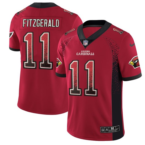 Cardinals #11 Larry Fitzgerald Red Team Color Men's Stitched Limited Rush Drift Fashion Jersey