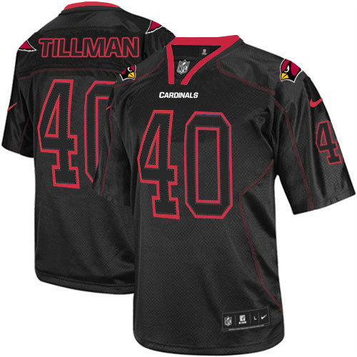 Cardinals #40 Pat Tillman Lights Out Black Men's Stitched Elite Jersey