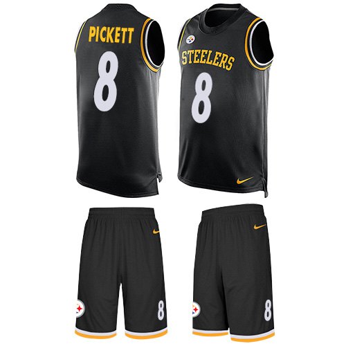 Steelers #8 Kenny Pickett Black Team Color Men's Stitched Limited Tank Top Suit Jersey