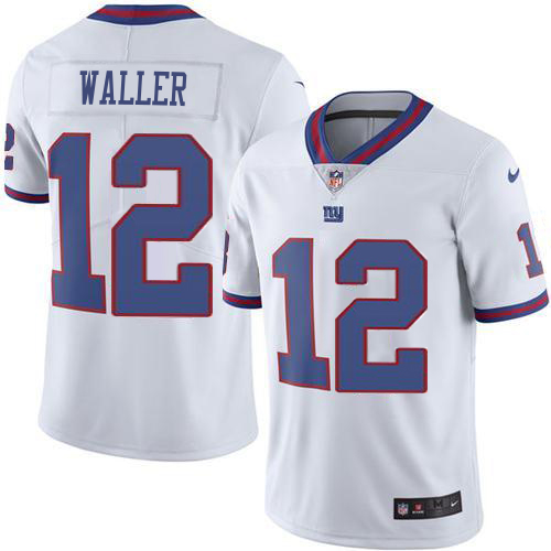 Giants #12 Darren Waller White Men's Stitched Limited Rush Jersey