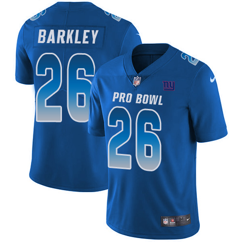 Giants #26 Saquon Barkley Royal Youth Stitched Limited NFC 2019 Pro Bowl Jersey