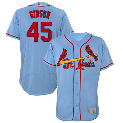 St.Louis Cardinals #45 Bob Gibson Light Blue Flexbase Authentic Collection Stitched Jersey Men's
