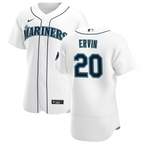 Seattle Seattle Mariners #20 Phillip Ervin Men's White Home 2020 Authentic Player Jersey Men's