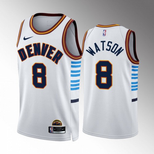 Denver Denver Nuggets #8 Peyton Watson White 2022-23 Mens City Edition Jersey Mens