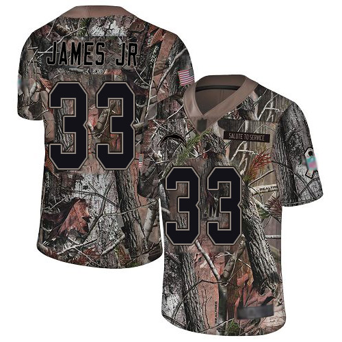 Chargers #33 Derwin James Jr Camo Youth Stitched Limited Rush Realtree Jersey