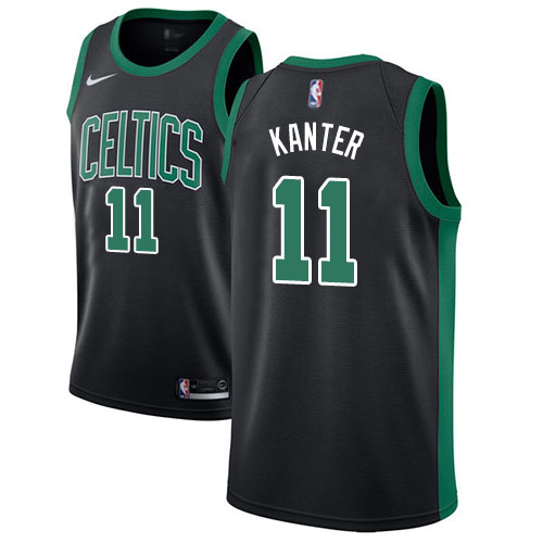 Boston Celtics #11 Enes Kanter Black Swingman Statement Edition Jersey Mens