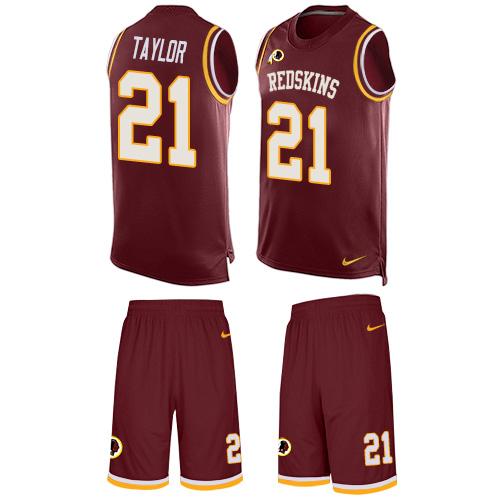 Commanders #21 Sean Taylor Burgundy Red Team Color Men's Stitched Limited Tank Top Suit Jersey
