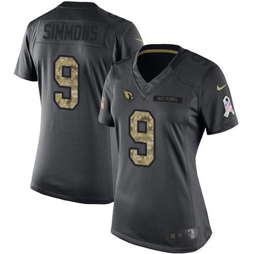 Cardinals #9 Isaiah Simmons Black Women's Stitched Limited 2016 Salute To Service Jersey