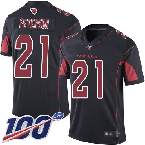 Cardinals #21 Patrick Peterson Black Men's Stitched Limited Rush 100th Season Jersey
