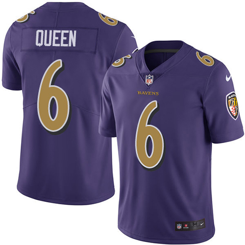 Ravens #6 Patrick Queen Purple Men's Stitched Limited Rush Jersey