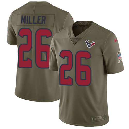 Houston Texans #26 Lamar Miller Olive Youth Stitched Limited 2017 Salute to Service Jersey Youth