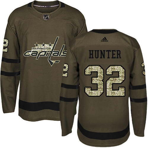 Adidas Washington Capitals #32 Dale Hunter Green Salute to Service Stitched Jersey Men's