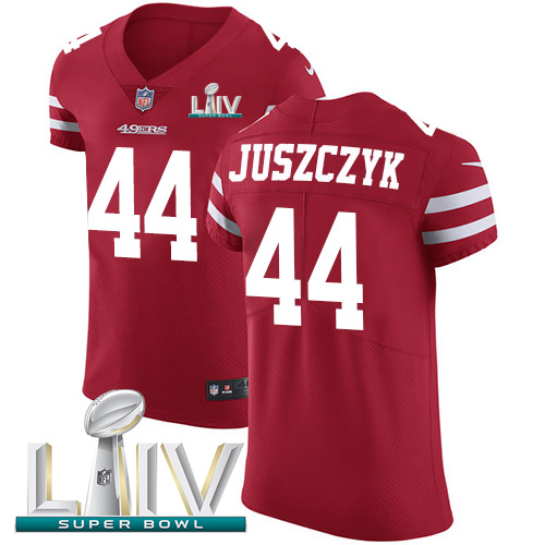 49ers #44 Kyle Juszczyk Red Super Bowl LIV 2020 Team Color Men's Stitched Vapor Untouchable Elite Jersey