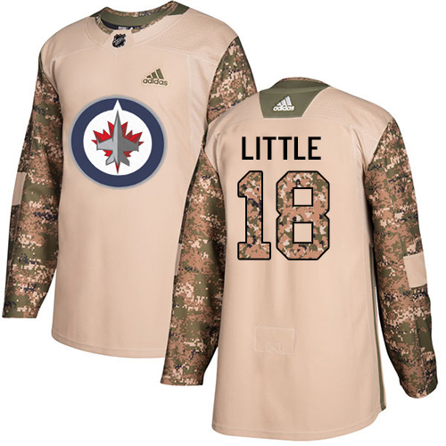 Adidas Winnipeg Jets #18 Bryan Little Camo Authentic 2017 Veterans Day Stitched Jersey Men's
