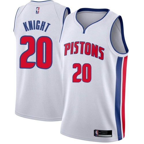 Detroit Pistons #20 Brandon Knight White Womens Swingman Association Edition Jersey Womens