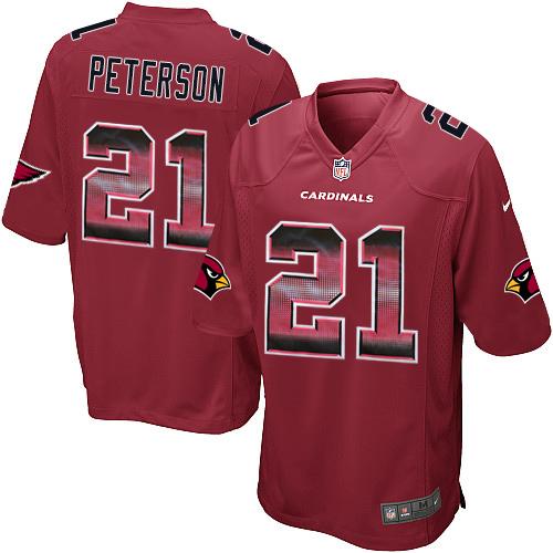 Cardinals #21 Patrick Peterson Red Team Color Men's Stitched Limited Strobe Jersey