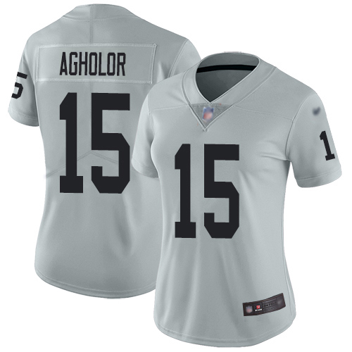 Las Vegas Raiders #15 Nelson Agholor Silver Women's Stitched Limited Inverted Legend Jersey Womens