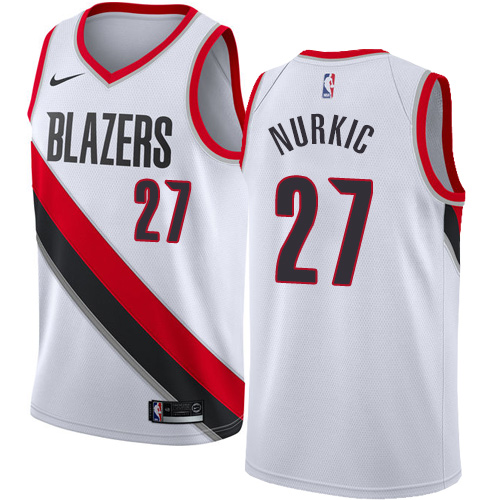 Portland Trail Blazers #27 Jusuf Nurkic White Youth Swingman Association Edition Jersey Youth