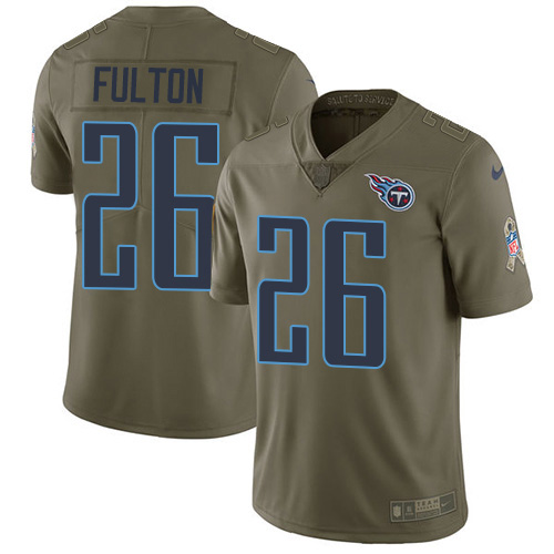 Tennessee Titans #26 Kristian Fulton Olive Men's Stitched Limited 2017 Salute To Service Jersey Men's