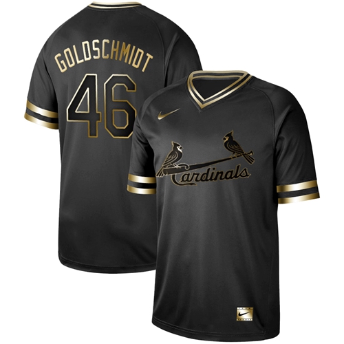 St.Louis Cardinals #46 Paul Goldschmidt Black Gold Authentic Stitched Jersey Men's