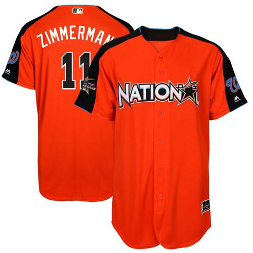 Washington Nationals #11 Ryan Zimmerman Orange 2017 All-Star National League Stitched Jersey Men's