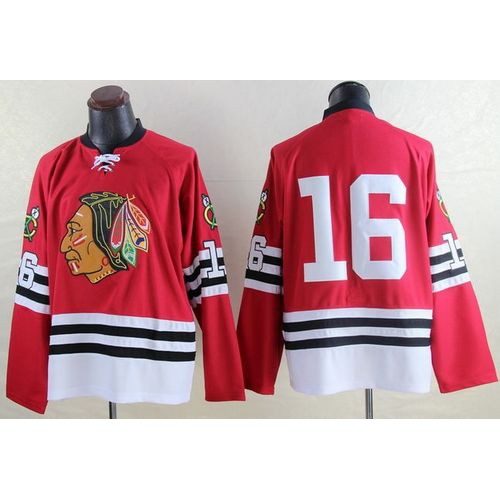 Mitchell And Ness 1960-61 Chicago Blackhawks #16 Marcus Kruger Red Throwback Stitched Jersey Men's