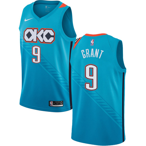 Oklahoma City Thunder #9 Jerami Grant Turquoise Swingman City Edition 2018/19 Jersey Mens