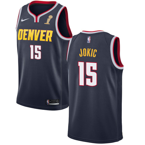 Nuggets #15 Nikola Jokic Navy Youth 2023 Finals Champions Swingman Icon Edition Jersey