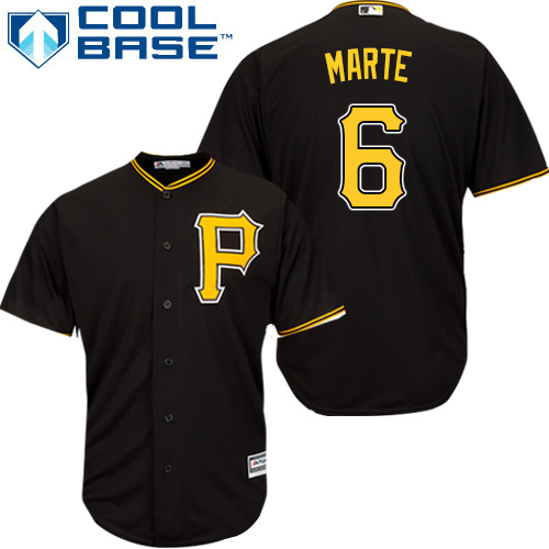 Pittsburgh Pirates #6 Starling Marte Black Cool Base Stitched Youth Jersey Youth