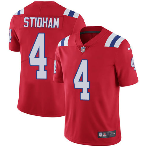 New England Patriots #4 Jarrett Stidham Red Alternate Men's Stitched Vapor Untouchable Limited Jersey Men's