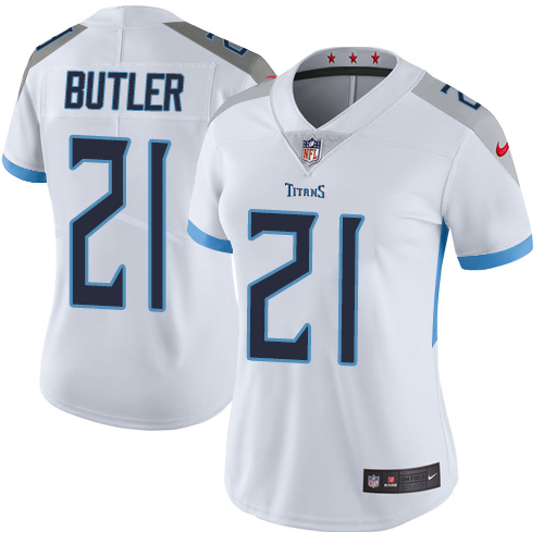 Tennessee Titans #21 Malcolm Butler White Women's Stitched Vapor Untouchable Limited Jersey Womens