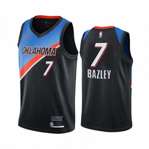 Oklahoma City Thunder #7 Darius Bazley Black Swingman 2020-21 City Edition Jersey Mens