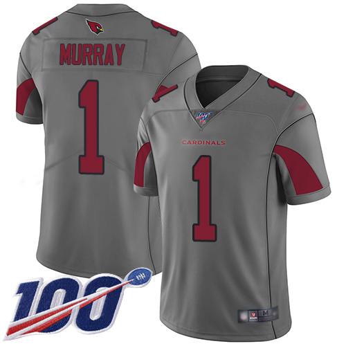 Cardinals #1 Kyler Murray Silver Men's Stitched Limited Inverted Legend 100th Season Jersey