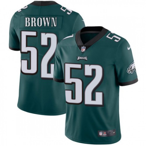 Philadelphia Eagles #52 Asantay Brown Midnight Green Team Color Men's Stitched Vapor Untouchable Limited Jersey Men's