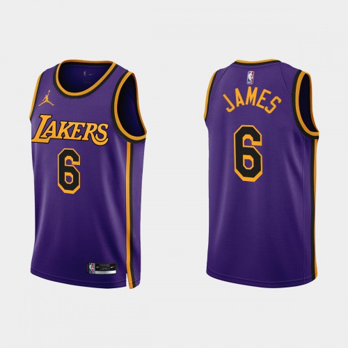 Los Angeles Los Angeles Lakers #6 LeBron James Purple Mens 2022-23 Statement Edition Jersey Mens