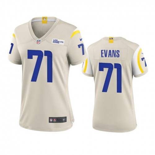 Los Angeles Los Angeles Rams #71 Bobby Evans Women's Game Jersey - Bone Womens