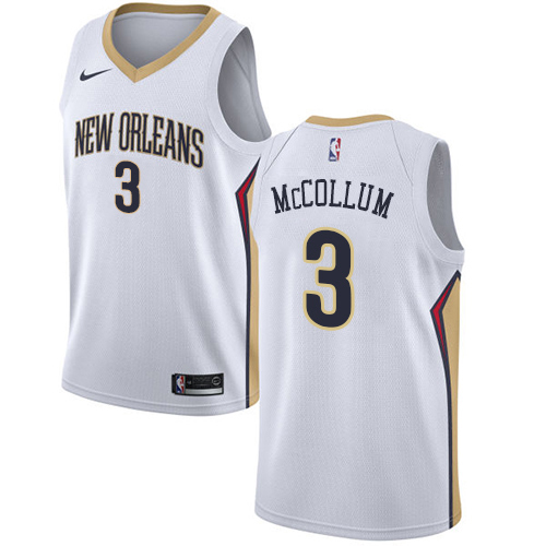New Orleans Pelicans #3 C.J. McCollum White Swingman Association Edition Jersey Mens