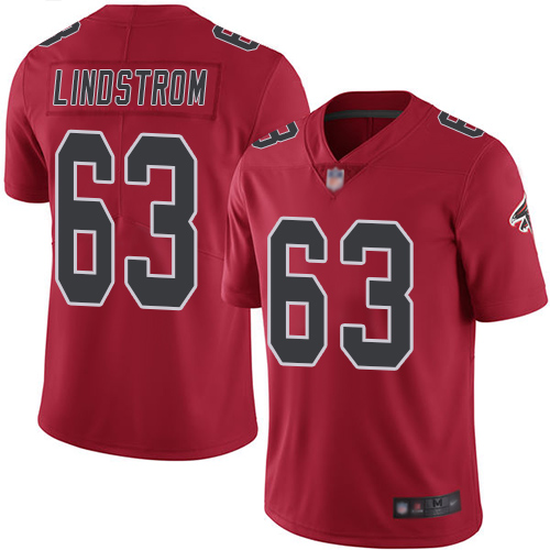 Atlanta Falcons #63 Chris Lindstrom Red Men's Stitched Limited Rush Jersey Men's