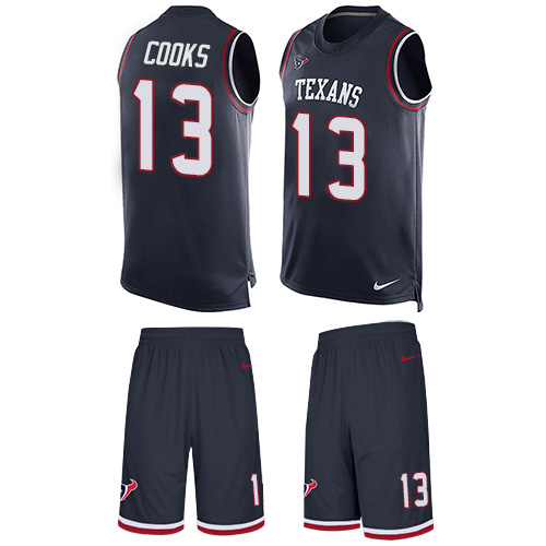 Texans #13 Brandin Cooks Navy Blue Team Color Men's Stitched Limited Tank Top Suit Jersey