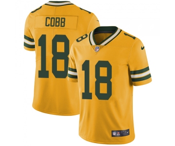 Men's Youth Women's Green Bay Packers #18 Randall Cobb Yellow Stitched Limited Rush Jersey