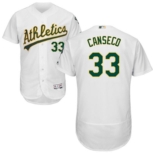Oakland Athletics #33 Jose Canseco White Flexbase Authentic Collection Stitched Jersey Men's