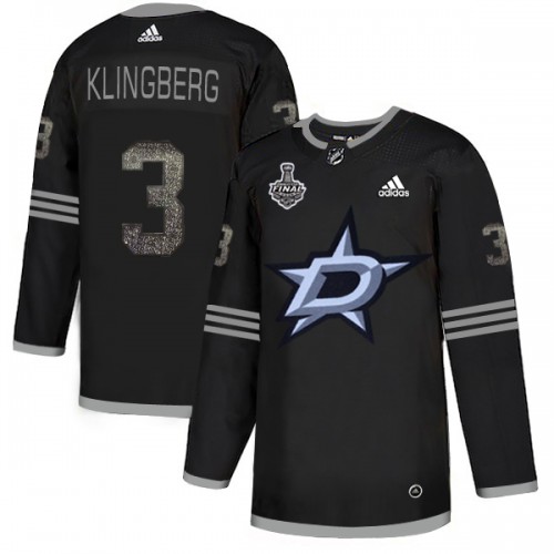 Adidas Dallas Stars #3 John Klingberg Black Authentic Classic 2020 Stanley Cup Final Stitched Jersey Men's