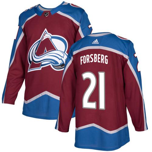 Adidas Colorado Avalanche #21 Peter Forsberg Burgundy Home Authentic Stitched Youth Jersey Youth
