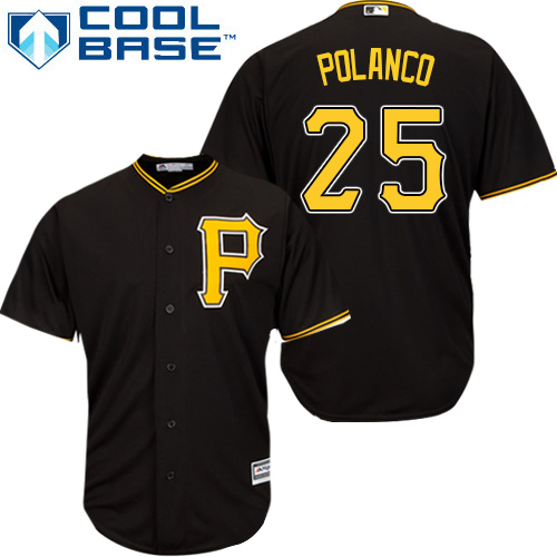 Pittsburgh Pirates #25 Gregory Polanco Black Cool Base Stitched Youth Jersey Youth