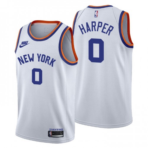 New York New York Knicks #0 Jared Harper Womens Releases Classic Edition 75th Anniversary Jersey White Womens